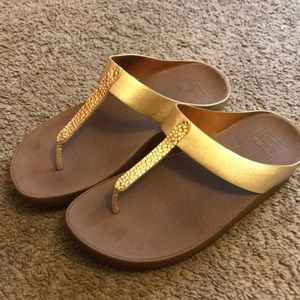 Gold Fit Flops Sandals